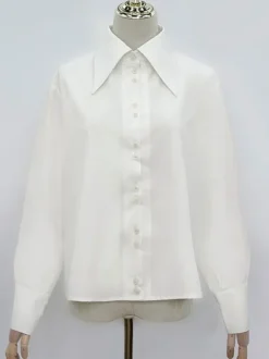 Black Lolita Blouses Polyester Turnover Collar Long Sleeves Top Classic Lolita Shirt