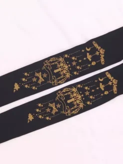 Black Lolita Tights Halloween Demon Cross Gilding Velvet Lolita Stocking