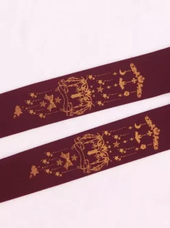 Black Lolita Tights Halloween Demon Cross Gilding Velvet Lolita Stocking