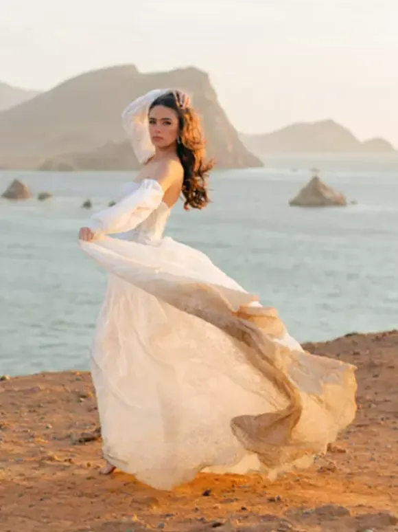Black Loyal Wedding Dresses Princess Silhouette Half Sleeves Buttons Lace With Train Bridal Gown