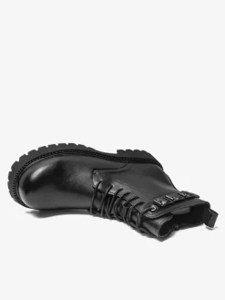 Black Martin Boots Men's Round Toe Lace Up Ankle Boots