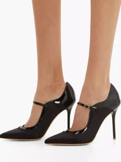 Black Mary Jane Heels Pointed Toe High Heel Dress Shoes