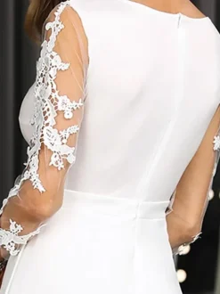 Black Mother Dress Jewel Neck 3/4 Length Sleeves Sheath Applique Wedding Guest Dresses Free Customization