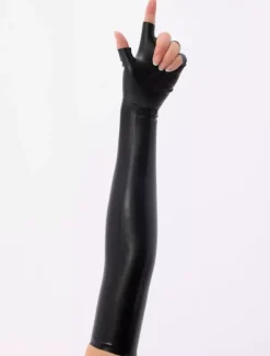 Black Open Finger Latex Gloves