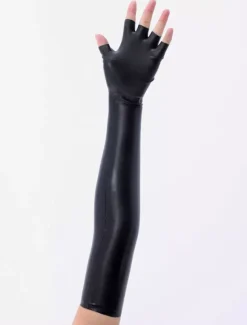 Black Open Finger Latex Gloves