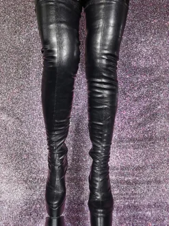 Black Over The Knee Boots Round Toe Platform high Heel Sexy Thigh High Boots