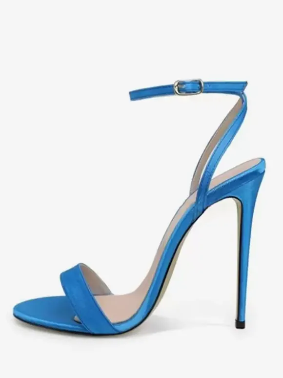 Black Party Shoes High Heel Ankel Strap Sandals