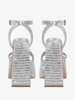 Black Party Shoes Rhinestones Block Heel Platform Anle Strap High Heel Sandals