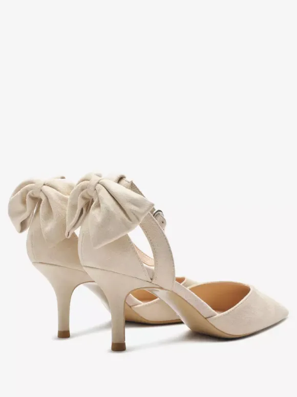 Black Party Shoes Suede Open Toe Bow High Heel Pumps