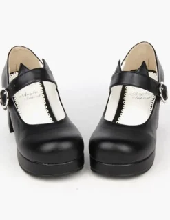 Black Round Toe Lolita Shoes for Girls