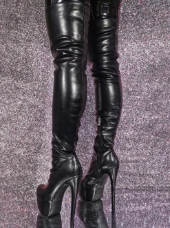 Black Sexy Boots Platform High Heel Over The Knee Boots