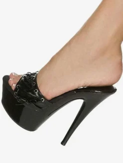 Black Sexy Sandals Platform Peep Toe Lace Up Stiletto Heel Sandal Slippers Women High Heel Sandals