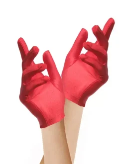 Black Sexy Stretch Short Gloves For Women