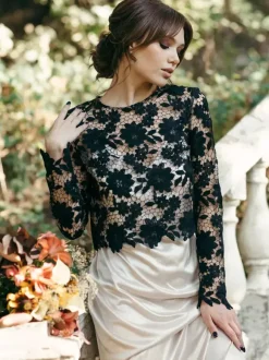 Black Simple Wedding Dresses 2026 Mermaid Long Sleeves Lace With Train Bridal Gown Free Customization