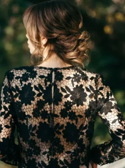 Black Simple Wedding Dresses 2026 Mermaid Long Sleeves Lace With Train Bridal Gown Free Customization