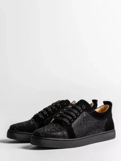Black Skate Sneakers Suede Round Toe Patchwork Lace Up Casual Shoes