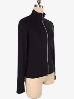 Black Skating Coat Beading Nylon Dance Costume