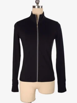 Black Skating Coat Beading Nylon Dance Costume