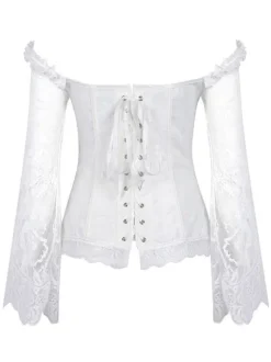 Black Strapless Corset Women Sweetheart Neckline Lace Up Two Tone Embroidered Classic Corset