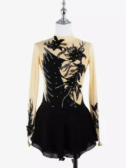 Black Swan Skating Dress Beaded Mesh Elegant Women And Gilr Ice Skater Dress