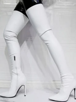 Black Thigh High Boots Sexy Pointed Toe Over The Knee Boots