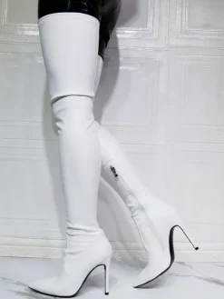 Black Thigh High Boots Sexy Pointed Toe Over The Knee Boots