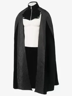 Black Vintage Elegant Polyester Zipper Jacquard Sleeveless Retro Costumes For Man