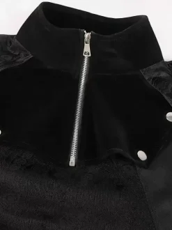 Black Vintage Elegant Polyester Zipper Jacquard Sleeveless Retro Costumes For Man
