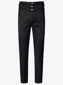 Black Vintage Retro Polyester Jacquard Retro Costumes For Man