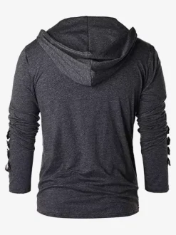 Black Vintage Top Retro Polyester Long Sleeves Retro Costumes For Man