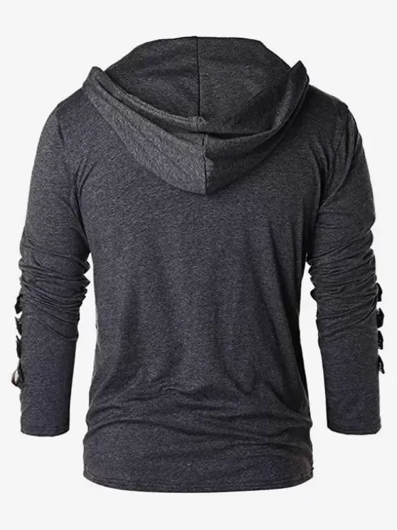 Black Vintage Top Retro Polyester Long Sleeves Retro Costumes For Man