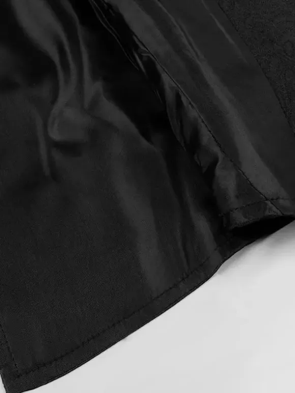 Black Vintage Top Retro Sleeveless Polyester Polyester Fiber Waistcoat Retro Costumes For Man