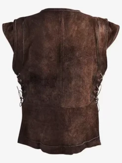 Black Vintage Top Vintage Lace Up Long Sleeves Polyester Waistcoat Retro Costumes For Man