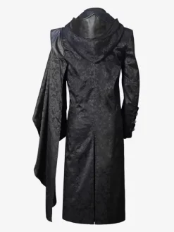 Black Vintage Vintage Long Sleeves Polyester Polyester Fiber Overcoat Retro Costumes For Man