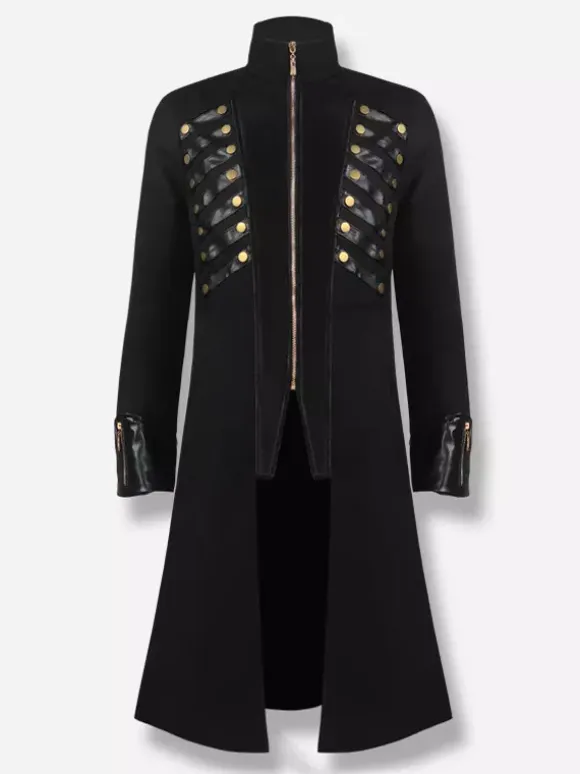 Black Vintage Western Jacquard Long Sleeves Polyester Clothes Retro Costumes For Man