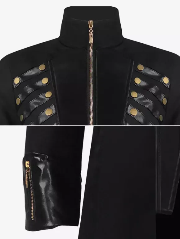 Black Vintage Western Jacquard Long Sleeves Polyester Clothes Retro Costumes For Man