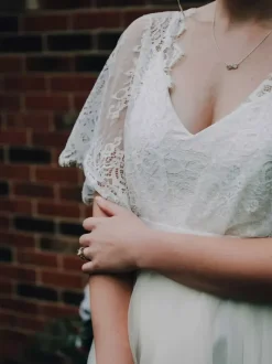 Black Wedding Dresses 2026 Lace A-Line Short Sleeves With Train Bridal Dress Free Customization