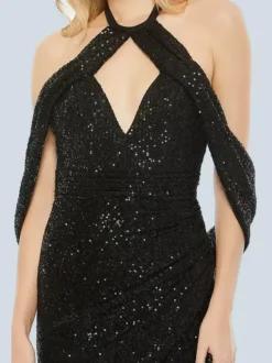Black Wedding Dresses 2026 Mermaid Sleeveless Split Front Sequined Floor-Length Bridal Dress Free Customization
