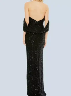 Black Wedding Dresses 2026 Mermaid Sleeveless Split Front Sequined Floor-Length Bridal Dress Free Customization