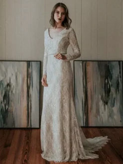 Black Wedding Dresses 2026 Mermaid Long Sleeves Lace With Train Bridal Gown Free Customization