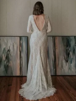 Black Wedding Dresses 2026 Mermaid Long Sleeves Lace With Train Bridal Gown Free Customization