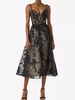 Black Wedding Dresses A-Line Sleeveless Lace Lace Tea-Length Bridal Dress