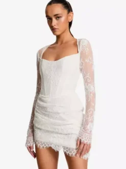 Black Wedding Dresses Sheath Long Sleeves Lace Short Bridal Dress Free Customization