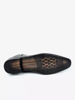 Black Ankle Boots Men's Round Toe Slip On Flat Casual Booties