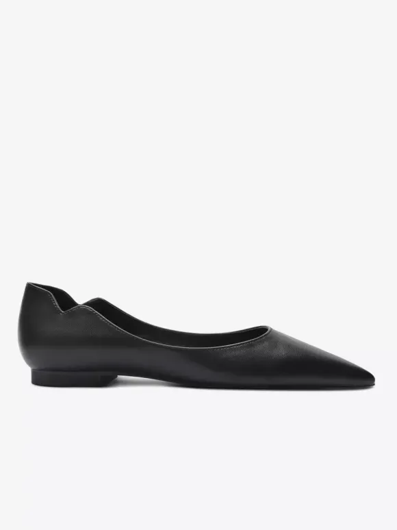 Black Ballet Flats Women's Pointed Toe Slip On Casual Shoes