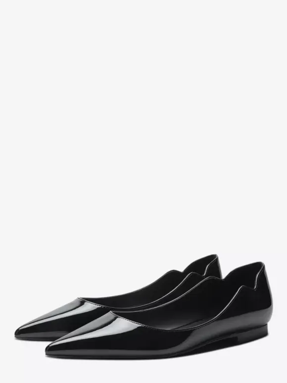 Black Ballet Flats Women's Pointed Toe Slip On Casual Shoes