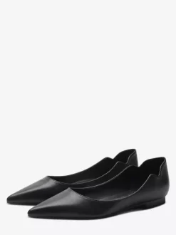 Black Ballet Flats Women's Pointed Toe Slip On Casual Shoes
