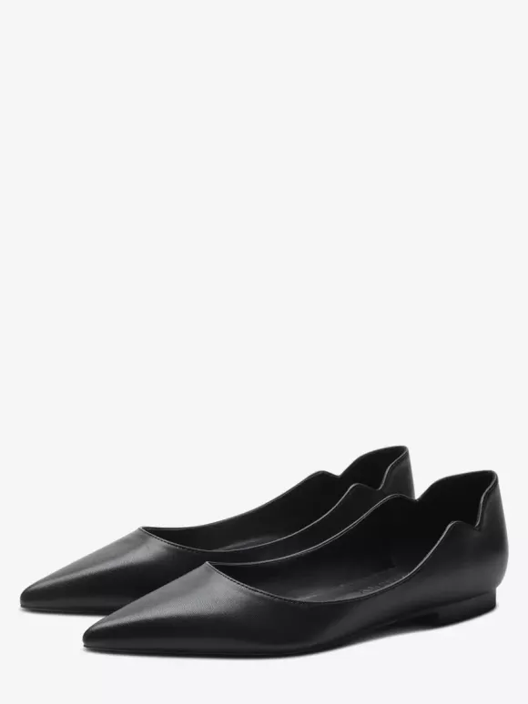 Black Ballet Flats Women's Pointed Toe Slip On Casual Shoes