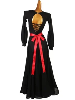 Black Ballroom Dance Costumes Women's Lycra Spandex Set Dress Dance Dress
