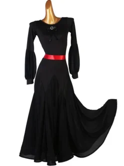 Black Ballroom Dance Costumes Women's Lycra Spandex Set Dress Dance Dress